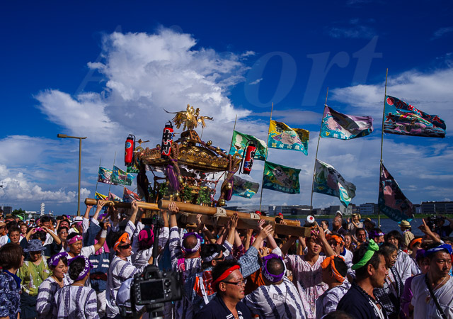 盛夏、神輿出立